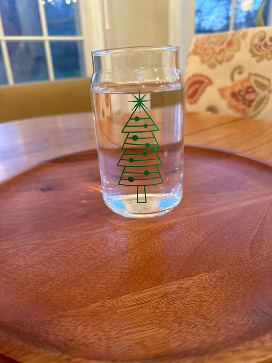 Handmade Christmas Tree Glass Can