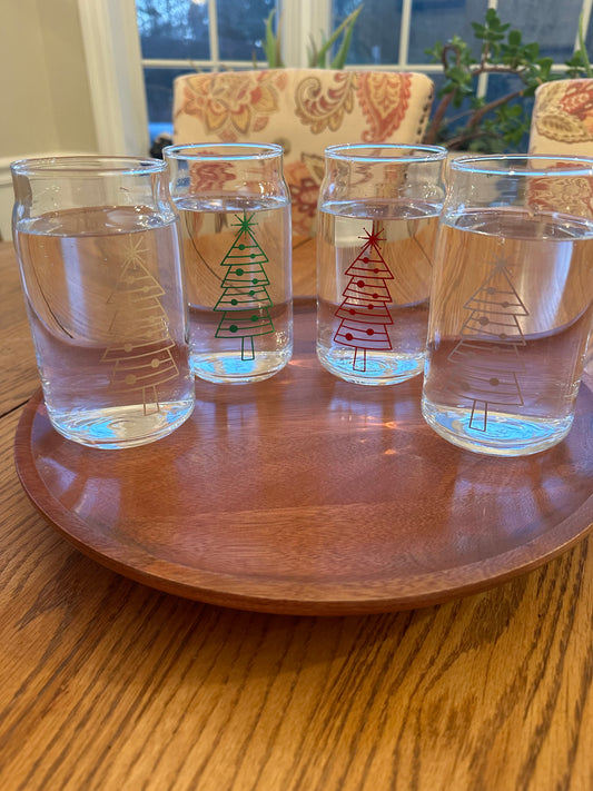 Handmade Christmas Tree Glass Can